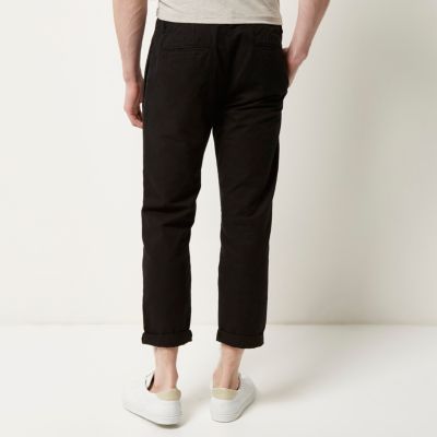 Black slim chino trousers